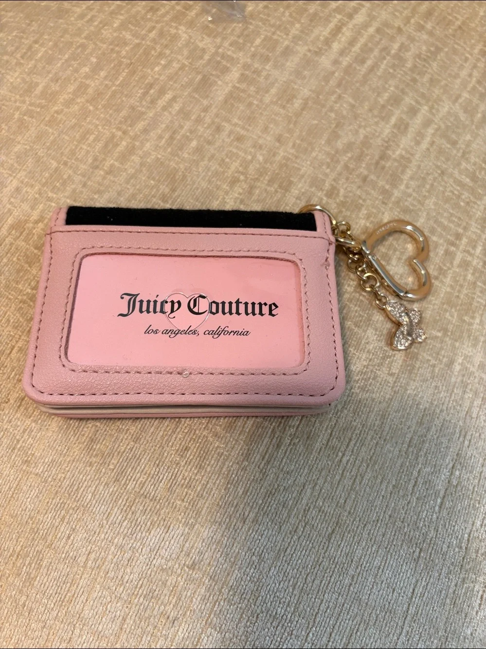 Juicy Couture Couture Black & Pink Rhinestone Key Card Wallet - Juicy Couture